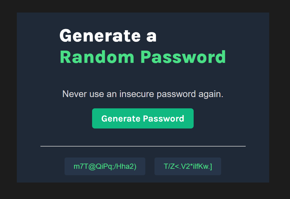 Random Password Generator