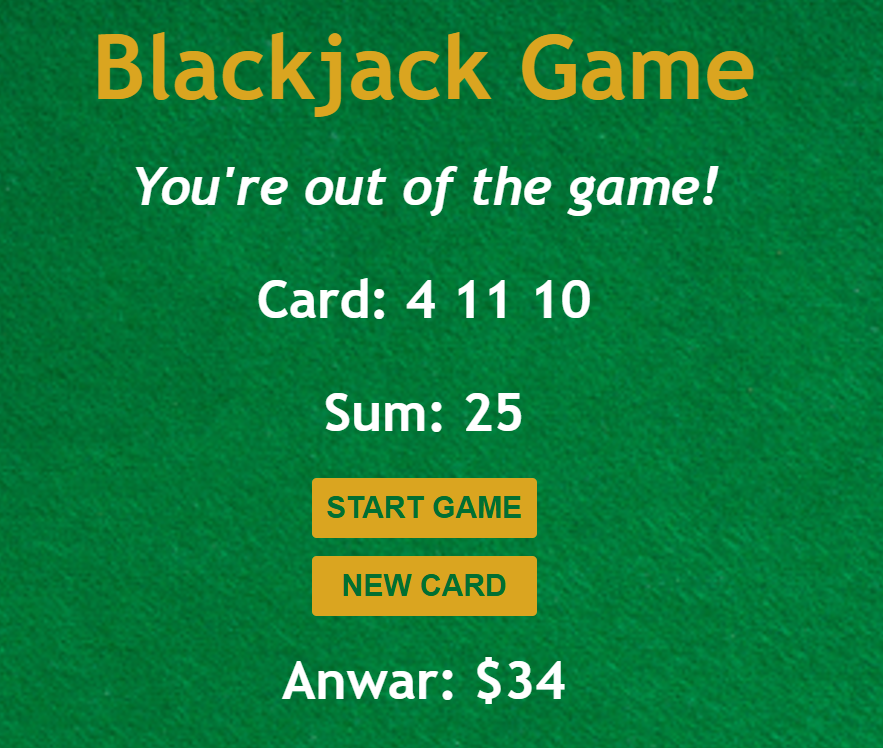 Black Jack Game